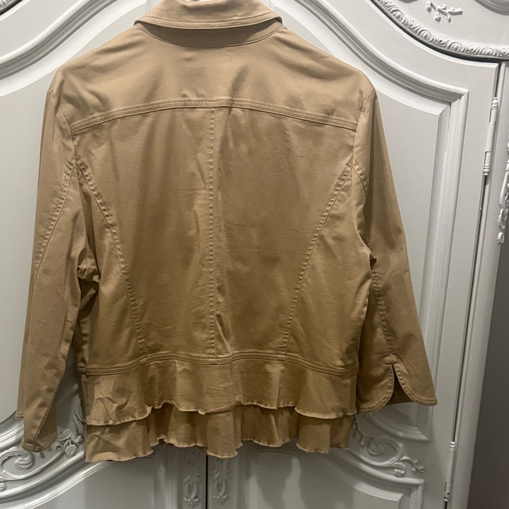 Ruby Rd. Tan Blazer with Ruffle Detail - Picture 8 of 13